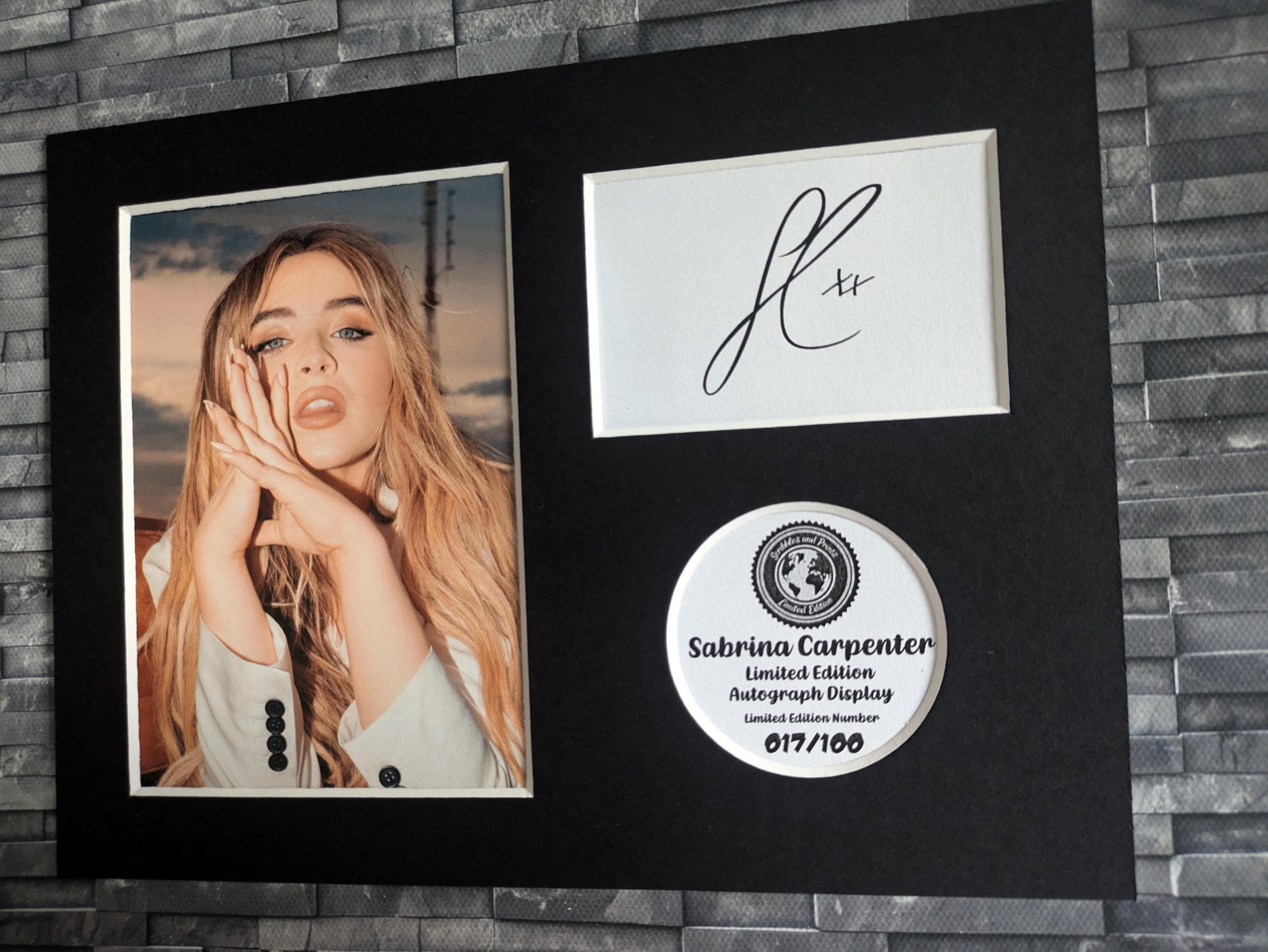 Sabrina Carpenter Limited Edition Signed Autograph Display