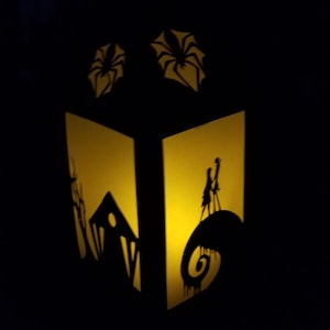 Christmas Nightmare papieren lantaarn, DIY halloween stadslicht, DIGITAAL BESTAND, svg voor cricut dxf voor silhouet