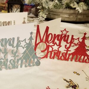 Buon Natale cartolina ornamento, semplice file digitale fai da te biglietto di auguri di Natale in formato SVG per cricut, silouhette, dxf, png, eps