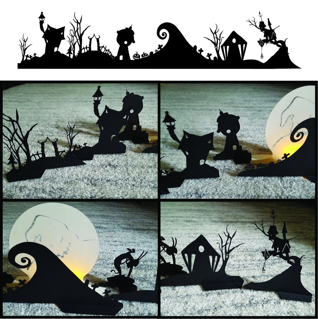 Christmas Nightmare, Halloween Town DIY Stand up Paper Village, Silhouette, Skyline, Digital File, Svg for Cricut Dxf Png - Etsy christmas-nightmare-halloween-town-diy-stand-up-paper-village-silhouette-skyline-digital-file-svg-for-cricut-dxf-png-etsy
