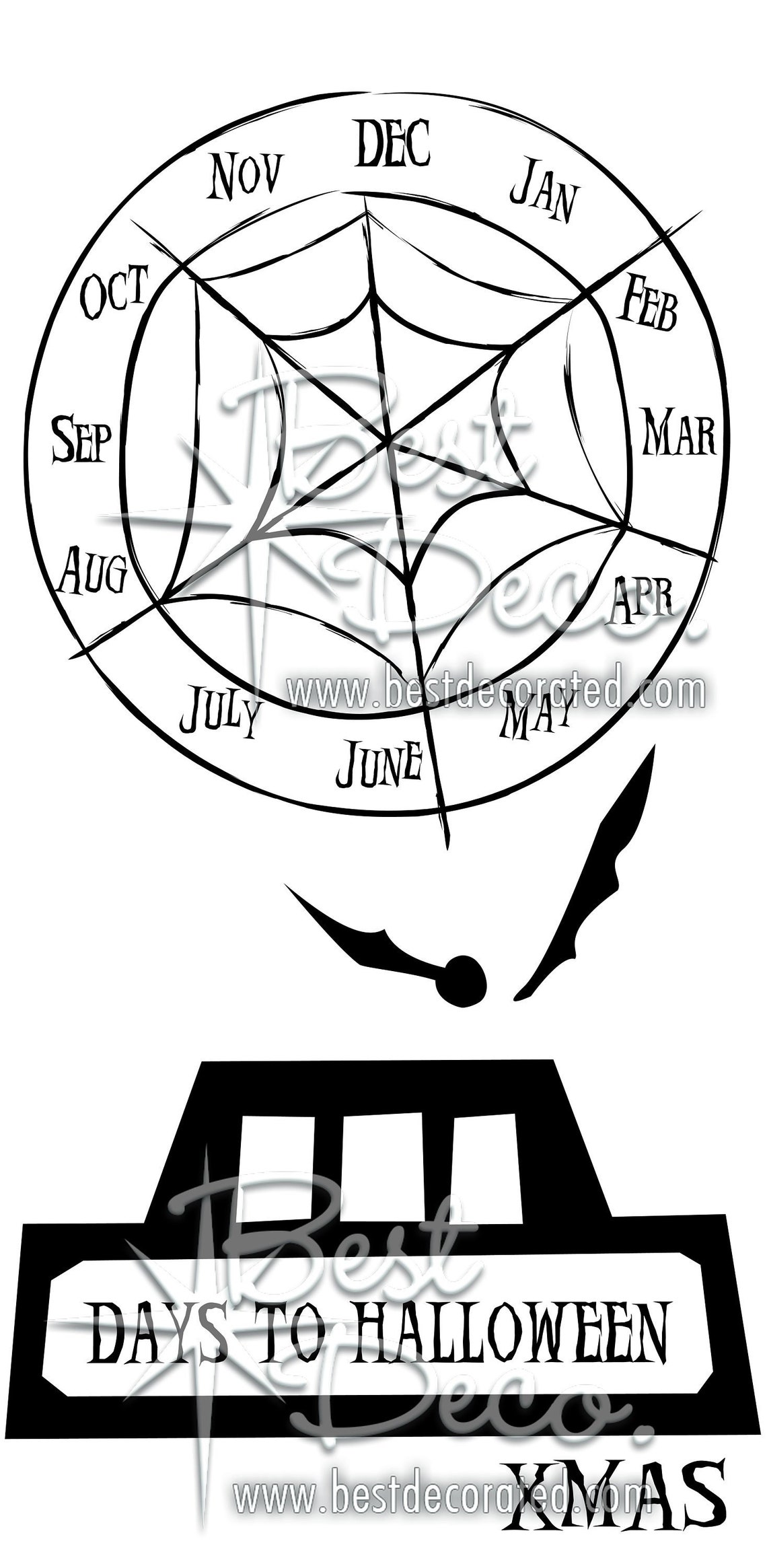 Nightmare Before Christmas Halloween Count Down Clock Svg Etsy