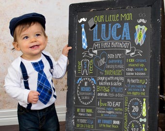 Mr. ONEderful First Birthday Chalkboard Poster (Digital File or Print)