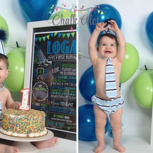 First Birthday Chalkboard Poster: Milestone Keepsake (Digital File and Print)