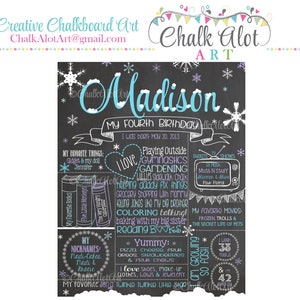 Winter Onederland Birthday Chalkboard, Wonderland, Snowflake 1st Birthday Chalkboard, Milestone Chalkboard, Any Age Birthday Chalkboard