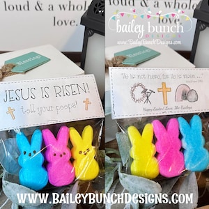 He is Risen Tell Your Peeps - Easter Treat Bag Toppers - Jesus is Risen - Printable HIRP05 - Editable INSTANT DOWNLOAD