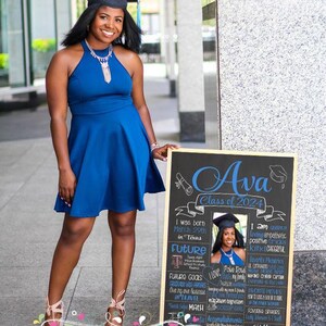 Graduation Chalkboard Template Editable Design Digital Download Board Photo Senior Picture Memory Display Sign Class Milestone 2026 & 2027 image 11