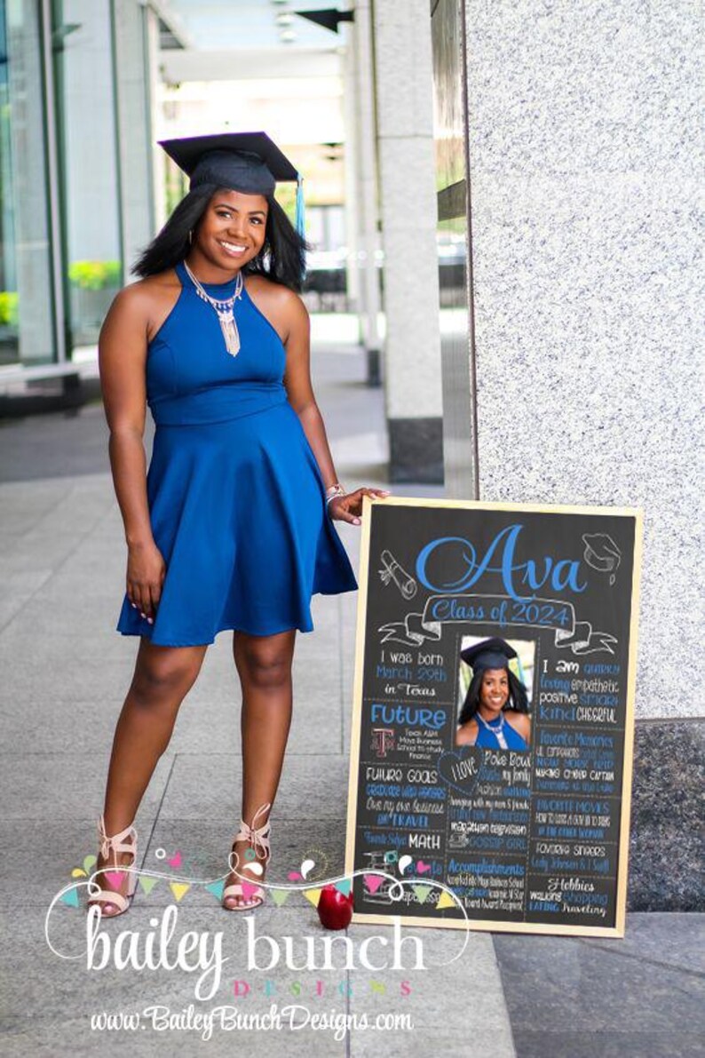 Graduation Chalkboard Template Editable Design Digital Download Board Photo Senior Picture Memory Display Sign Class Milestone 2026 & 2027 image 11