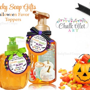 Halloween Seife Geschenkanhänger, Halloween Geschenke, Lehrer Geschenke, Seife Geschenkaufkleber, Happy Halloween, Gruselige Seife - INSTANT DOWNLOAD