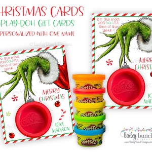 Christmas Playdoh Christmas Cards, Playdoh Favors, Merry Christmas, School Party, Play-Doh Christmas Gift Card, Non-candy Gift PERSONALIZED