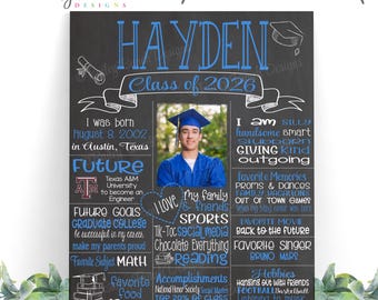 Nostalgic Graduation Chalkboard Sign: Graduating Class of 2026, Graduation Party Decorations (Digital or Printed)