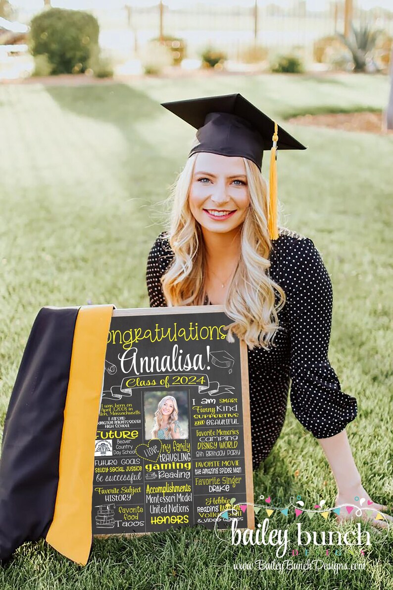 Achievement Commemoration Keepsake Graduation Chalkboard Template Editable Design Digital Download Board Photo Prop Senior Picture Memory Display Sign Class Milestone Celebration Decoration Customizable Canva Template DIY Project Instant