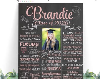 Nostalgic Graduation Chalkboard Sign: Graduating Class of 2026, Graduation Party Decorations, Graduation Keepsake (Digital File or Print)