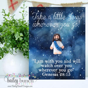 Afdrukbare Little Jesus Valentine - Jesus Valentines - Star Sky Jesus Card - geloofsgericht - Schrift - christelijke geschenken - direct downloaden
