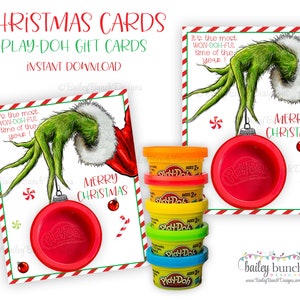 Weihnachten Playdoh Gastgeschenke Weihnachtskarten, Klasse Weihnachtsfeier, Schulfest, Play-Doh Weihnachtsgeschenk, Nicht-Süßigkeiten Geschenk Sofort Download