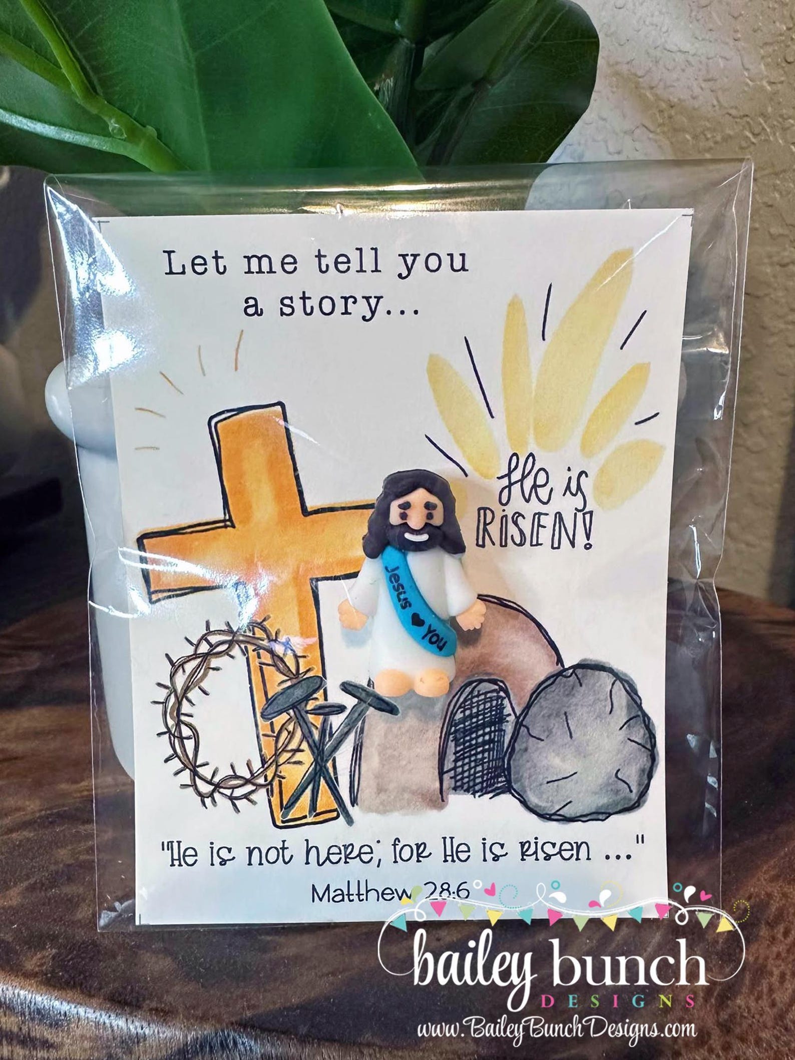 Easter He is Risen Jesus Figurine Religious Card Set Includes Mini ...