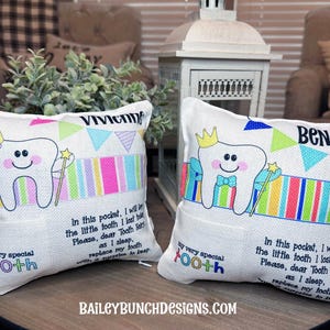 Personalized Tooth Fairy Pillow: Keepsake Gift (Free Digital Certificate)