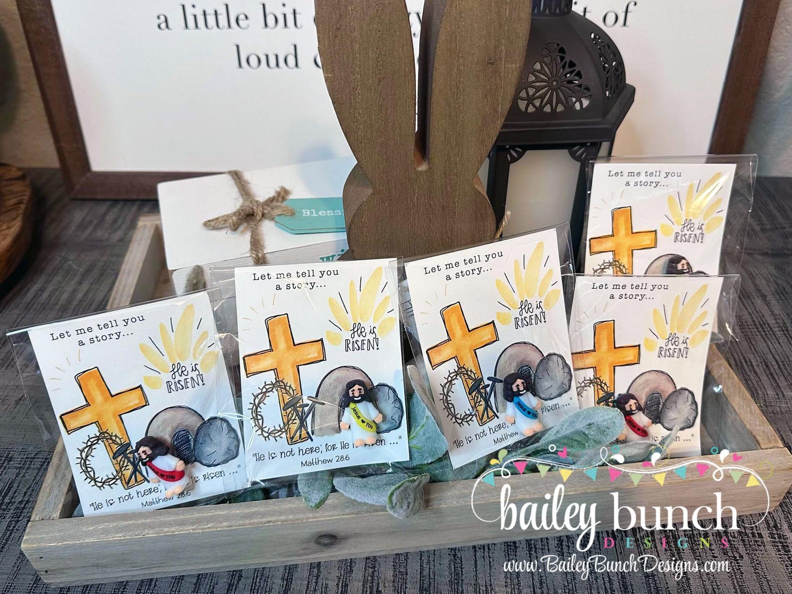 Easter He is Risen Jesus Figurine Religious Card Set Includes Mini ...