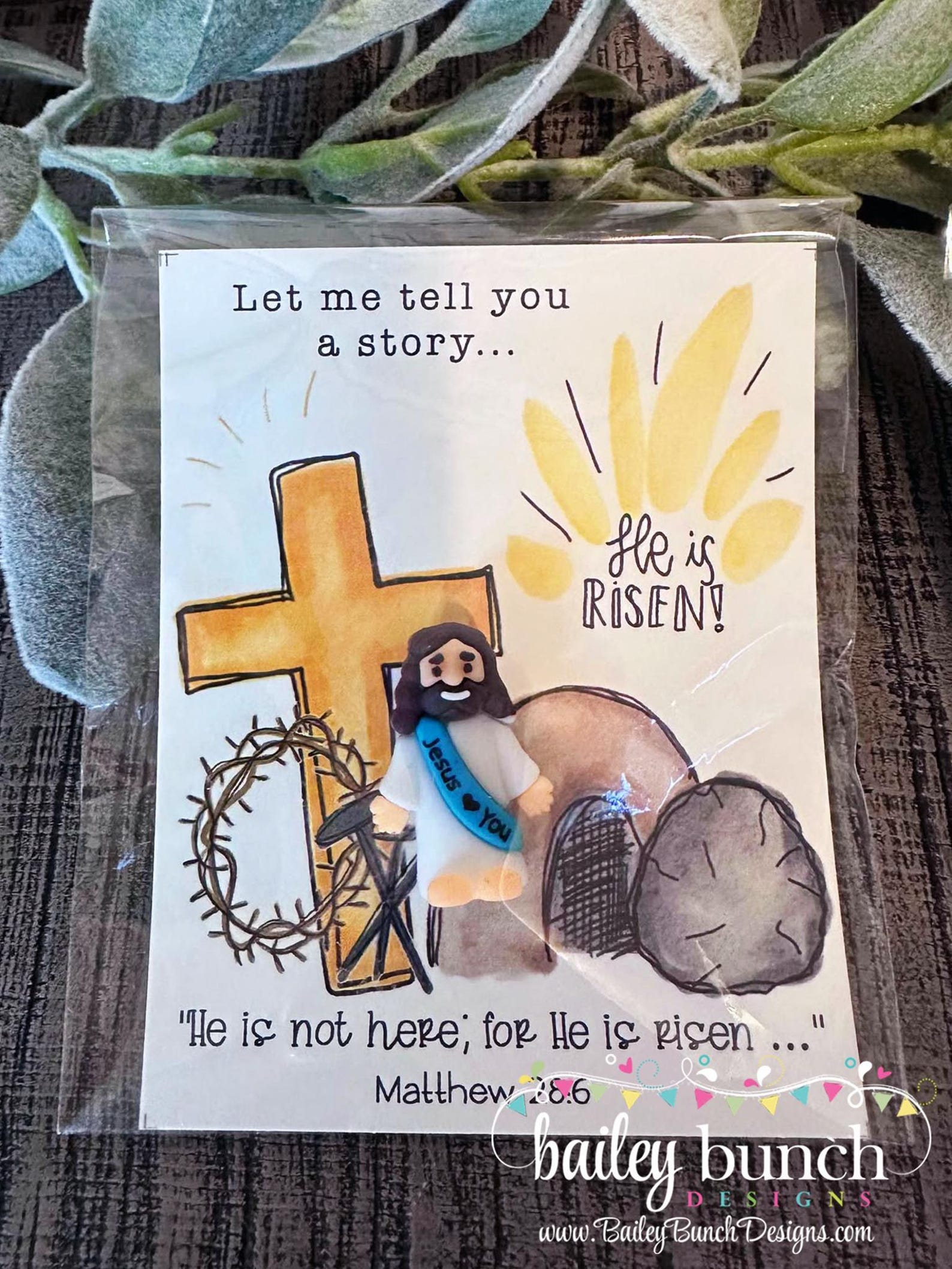 Easter He is Risen Jesus Figurine Religious Card Set Includes Mini ...