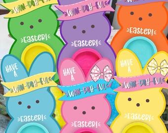 Easter Bunny Peeps Playdoh, Play Dough Gift, Easter Gift, School Gift, Classroom Party, Non Candy, Editable Printable INSTANT DOWNLOAD