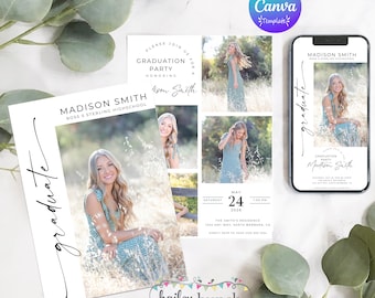 Graduation Announcement Canva Template Senior Grad Party Invitation Graduate Digital Download Editable Graduation Party Invite CO 2026