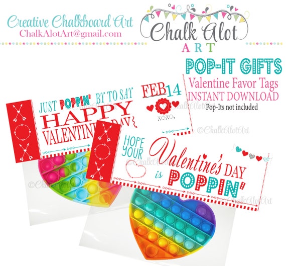 Valentine Pop It Fidget Gift Tags Valentine's Gifts