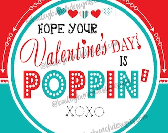 Valentine Pop It Fidget Gift Tags, Valentine's Day Gifts, Pop It Gift Labels, Teacher Gifts, Pop Its, Pop It Tags, RED - INSTANT DOWNLOAD
