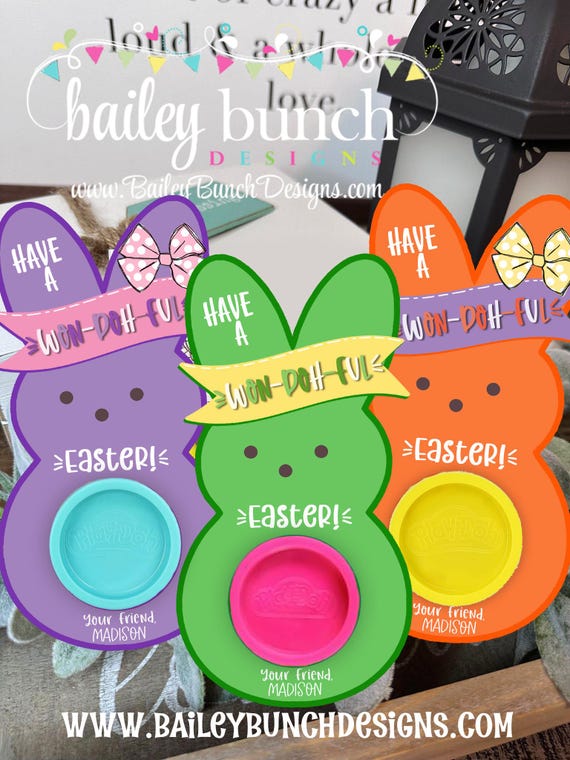 Easter Bunny Peeps Playdoh, Play Dough Gift, Easter Gift, School