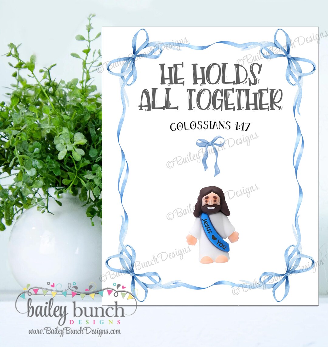 Scripture Verse Ribbon Little Jesus Pocket Gift Cards: Bow Ribbon He Holds All Together ...