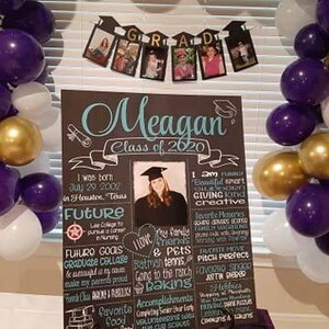 Graduation Chalkboard Template Editable Design Digital Download Board Photo Senior Picture Memory Display Sign Class Milestone 2026 & 2027 image 9