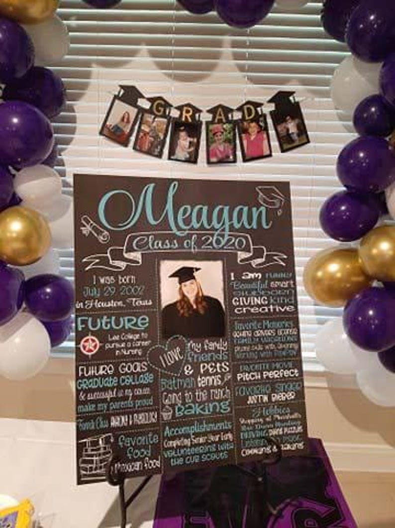 Graduation Chalkboard Template Editable Design Digital Download Board Photo Senior Picture Memory Display Sign Class Milestone 2026 & 2027 image 9