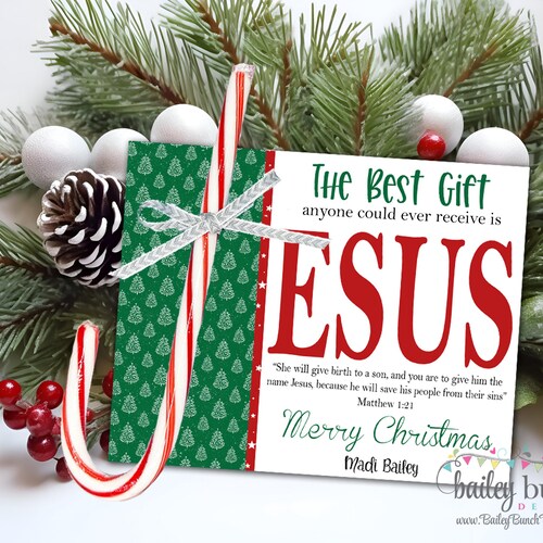 24-Pack Religious Christmas Candy Cane Set - Plastic Peppermint Canes With Jesus Card & Organza Bag, For Church Events - View #11