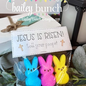 He is Risen Tell Your Peeps - Easter Treat Bag Toppers - Jesus is Risen - Printable HIRP05 - INSTANT DOWNLOAD