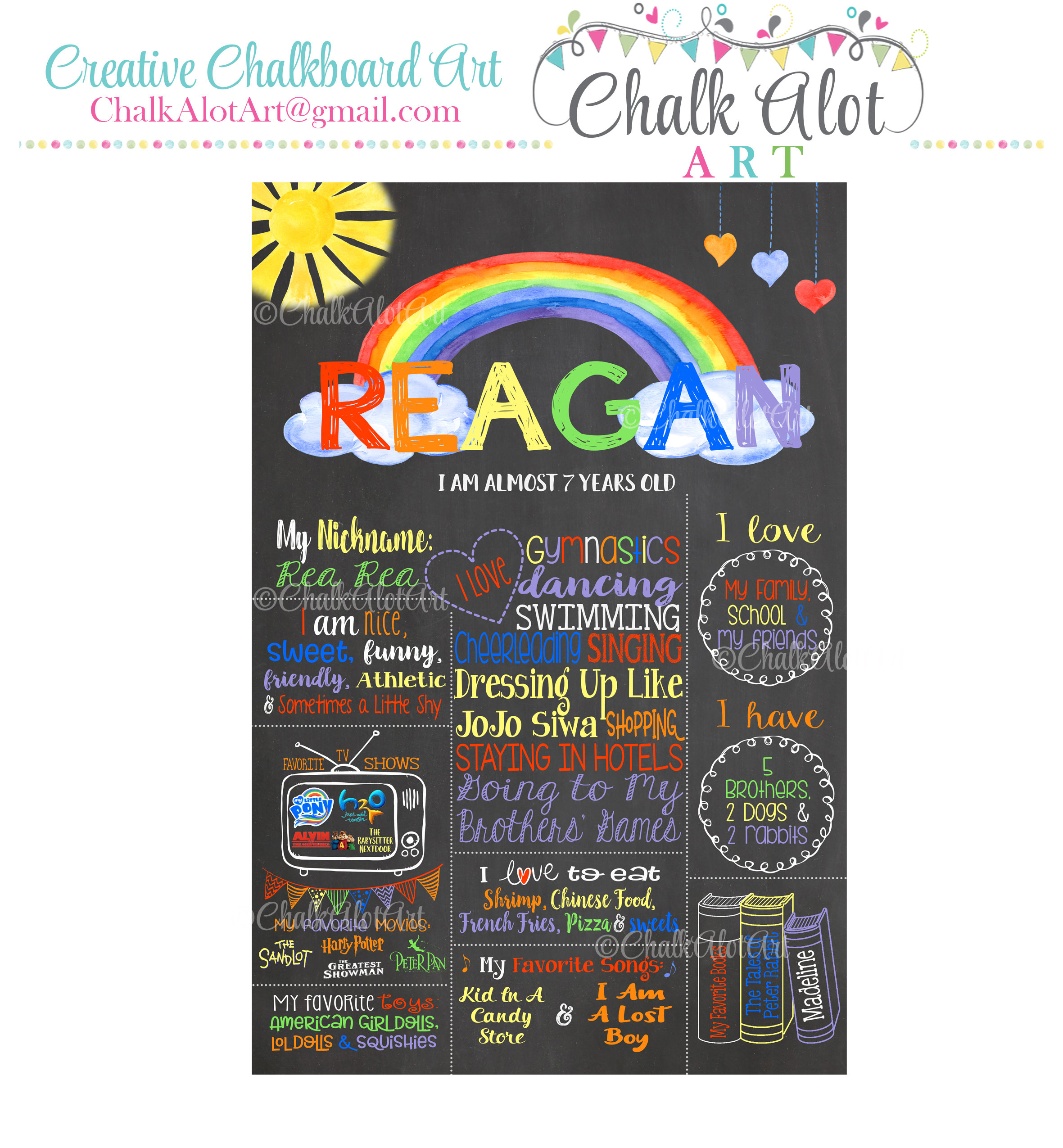 Chalkboard rainbow party: Stavros is 4! - Chickabug