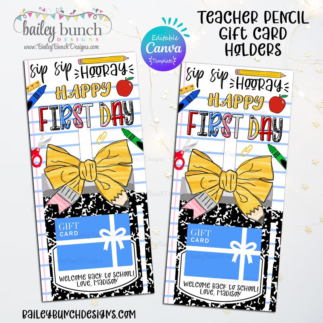 Sip Sip Hooray Back to School Teacher Gift, Tumbler Gift Card Holder ...
