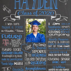 Photo Prop Senior Picture Graduation Chalkboard Template Memory Display Sign Digital Download Editable Design Class Milestone Celebration Decoration Customizable Template Party Decor Printable File Achievement Commemoration Keepsake DIY