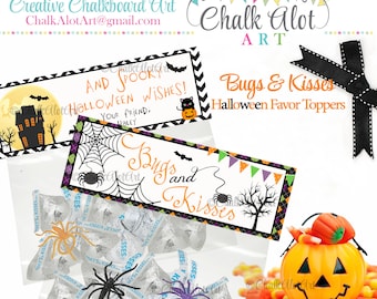 Bomboniere di Halloween Bugs & Kisses, bomboniere di Halloween, dolcetti di Halloween, bomboniere per dolcetto o scherzetto di Halloween, decorazioni per sacchetti di dolcetti - PERSONALIZZATE
