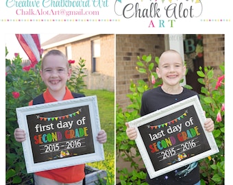First Day of School Chalkboard Sign - Any Grade (Digital File)