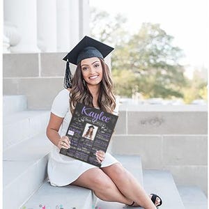 Graduation Chalkboard Template Editable Design Digital Download Board Photo Senior Picture Memory Display Sign Class Milestone 2026 & 2027 image 10