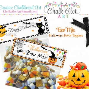 Halloween Boo Mix-gunsten, Halloween-gunsten, Halloween-snoepjes, Halloween Trick or Treat-gunsten, Treat Bag Toppers - Instant Download