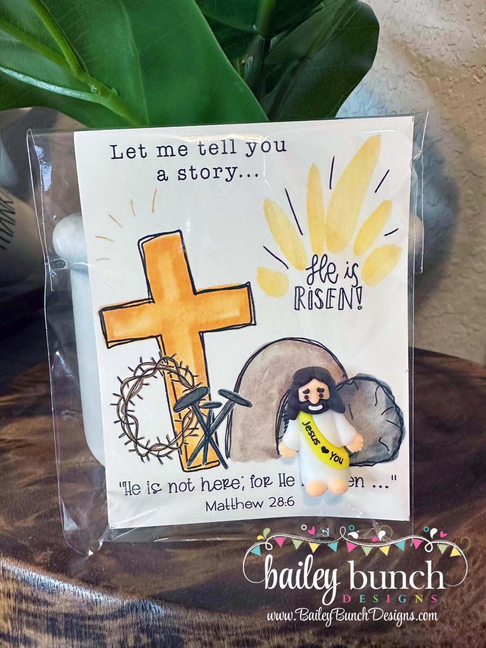 Easter He is Risen Jesus Figurine Religious Card Set Includes Mini ...
