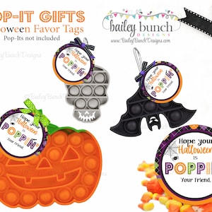 Halloween Pop It Fidget Gift Tags, Halloween Gifts, Teacher Gifts, Pop-It Gift Labels, Happy Halloween, Pop Its, Pop-Its - INSTANT DOWNLOAD