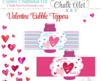 Bubble Valentines, You make my heart bubble Valentine Favors, Valentine's Day. Bubbles Valentines - Instant Download