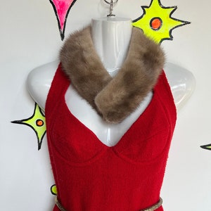 Vintage Old Hollywood Beige Mink Fur Stole