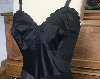 Mad Men Black Slip 1960s Slip Pin up Slip Goth Slip 36