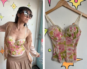 Romantic Rose Bustier Rococo Coquette Fairycore Corset Top Cottagecore M