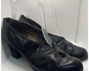 Zapatos de baile antiguos victorianos de principios del siglo XX de charol negro – Witchy - 8