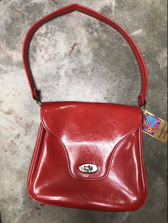 Vintage 60s/ Mod 1960's/ Retro/ Glossy Red/ Orange