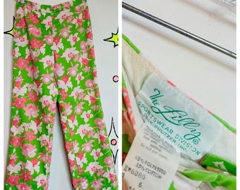 Vintage 60er 70er Stil MOD Groovy Boho Art Wear Lilly Pulitzer Festival Hose 6