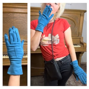 Vintage 50s 60s | Blue Costume Gloves