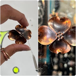 Antique Victorian | Art Deco | Art Wear | Bronze Golden Flower Brooch